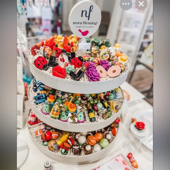 Nora Fleming Cream Pearl Dot serving Tray - Picture 9 of 12